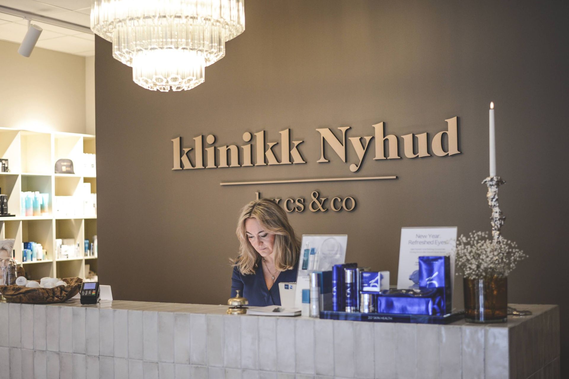Resepsjonen hos Klinikk Nyhud avd. Sentrum i Kirkegata, Kristiansand